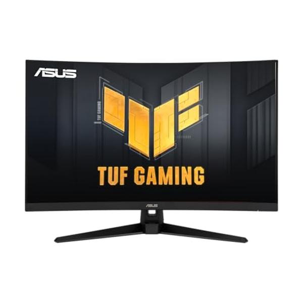ASUS TUF Gaming 32" 1440P HDR Curved Monitor (VG32VQ1B) - QHD (2560 x 1440), 165Hz (Supports 144Hz), 1ms, Extreme Low Motion Blur, Speaker, FreeSync Premium, VESA Mountable, Displa