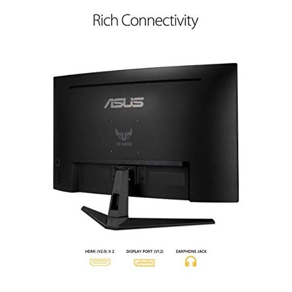 ASUS TUF Gaming 32" 1440P HDR Curved Monitor (VG32VQ1B) - QHD (2560 x 1440), 165Hz (Supports 144Hz), 1ms, Extreme Low Motion Blur, Speaker, FreeSync Premium, VESA Mountable, Displa
