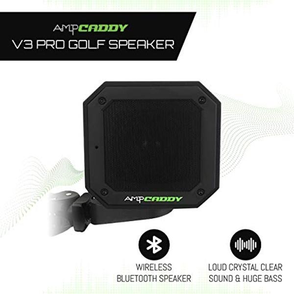 Ampcaddy Golf Bluetooth Speaker with Mount, Bluetooth Speaker and Mount with Loud Stereo Sound and Bass Boost, Extended Playtime and Range (V3 Pro - 15 Watts)
