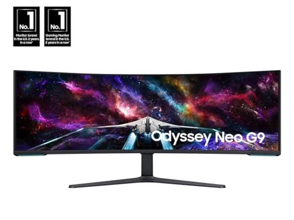 SAMSUNG 57" Odyssey Neo G9 Series Dual 4K UHD 1000R Curved Gaming Monitor, 240Hz, 1ms with DisplayPort 2.1, Quantum Mini-LED, DisplayHDR 1000, AMD FreeSync Premium Pro, LS57CG952NN