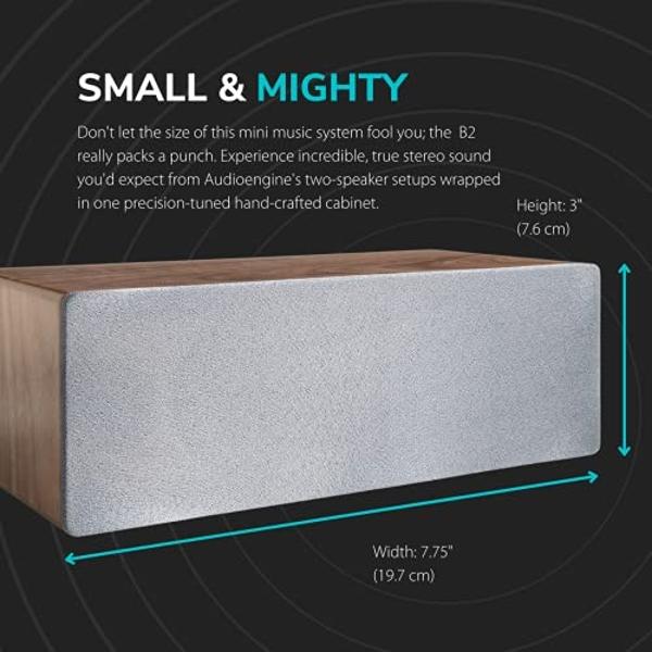 Audioengine All in One A2+ (B2) Portable Wireless Speaker - Audio with Lossless aptX Bluetooth and Analog Audio Input for Phone, Tablet, and Computers