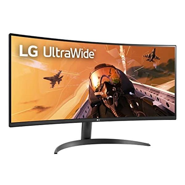 LG 34WP60C-B 34-Inch 21:9 Curved UltraWide QHD (3440x1440) Gaming Computer Monitor with 160Hz sRGB 99% Color Gamut and HDR 10, AMD FreeSync Premium and 3-Side Virtually Borderless 