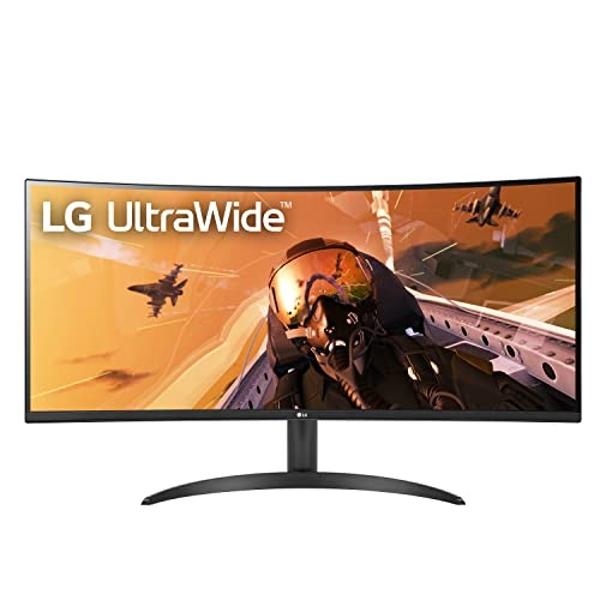 LG 34WP60C-B 34-Inch 21:9 Curved UltraWide QHD (3440x1440) Gaming Computer Monitor with 160Hz sRGB 99% Color Gamut and HDR 10, AMD FreeSync Premium and 3-Side Virtually Borderless 