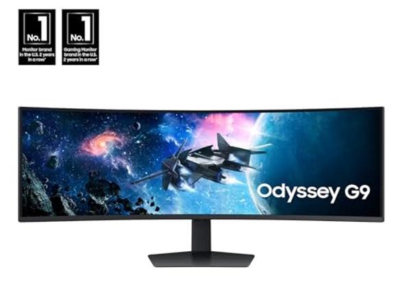 SAMSUNG 49” Odyssey G9 Series DQHD 1000R Curved Gaming Monitor, 1ms(GtG), VESA DisplayHDR 1000, 240Hz, AMD FreeSync Premium Pro, Height Adjustable Stand, Ultrawide Screen, LS49CG95
