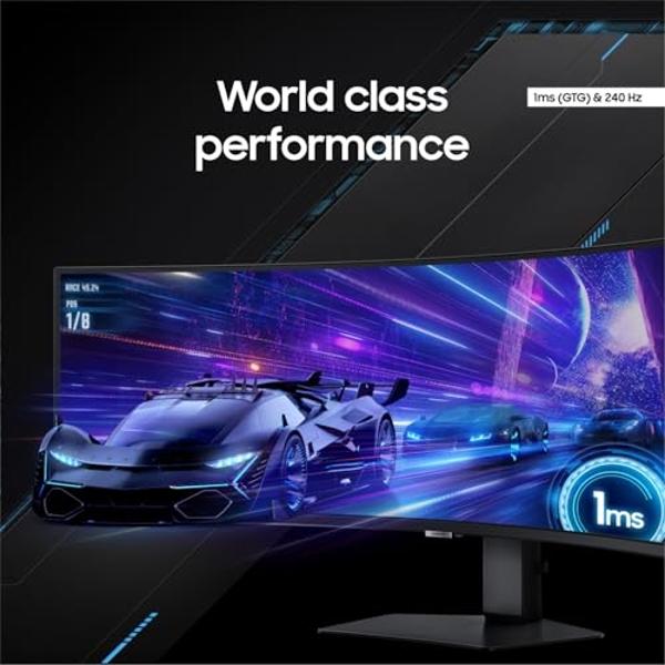SAMSUNG 49” Odyssey G9 Series DQHD 1000R Curved Gaming Monitor, 1ms(GtG), VESA DisplayHDR 1000, 240Hz, AMD FreeSync Premium Pro, Height Adjustable Stand, Ultrawide Screen, LS49CG95
