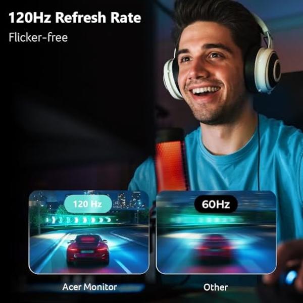 acer KB272 G0bi 27" IPS Full HD (1920 x 1080) Gaming Office Monitor | Adaptive-Sync Support (FreeSync Compatible) | Up to 120Hz Refresh | 1ms (VRB) | sRGB 99% | Tilt | HDMI & VGA P