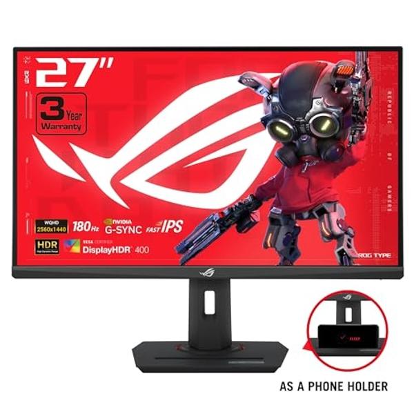 ASUS ROG Strix 27” QHD (2560x1440) HDR400 USB-C Gaming Monitor (XG27ACS), 180Hz,1ms, Fast IPS, 133% sRGB, Extreme Low Motion Blur Sync, G-Sync Compatible, DisplayWidget, Tripod Soc