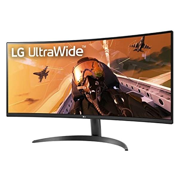 LG 34WP60C-B 34-Inch 21:9 Curved UltraWide QHD (3440x1440) Gaming Computer Monitor with 160Hz sRGB 99% Color Gamut and HDR 10, AMD FreeSync Premium and 3-Side Virtually Borderless 