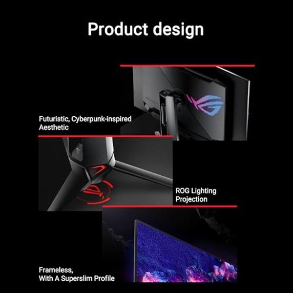 ASUS ROG Swift 32” 4K OLED Gaming Monitor (PG32UCDM) - UHD (3840 x 2160), QD-OLED, 240Hz, 0.03ms, G-SYNC Compatible, Custom Heatsink, Graphene Film, 99% DCI-P3, True 10-bit, 90W US