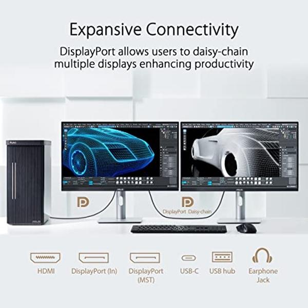 ASUS ProArt Display 27” 4K HDR Professional Monitor (PA279CRV) - IPS, UHD (3840 x 2160), 99% DCI-P3/Adobe RGB, ΔE < 2, Calman Verified, USB-C PD 96W, DisplayPort, Daisy-Chain, Ergo