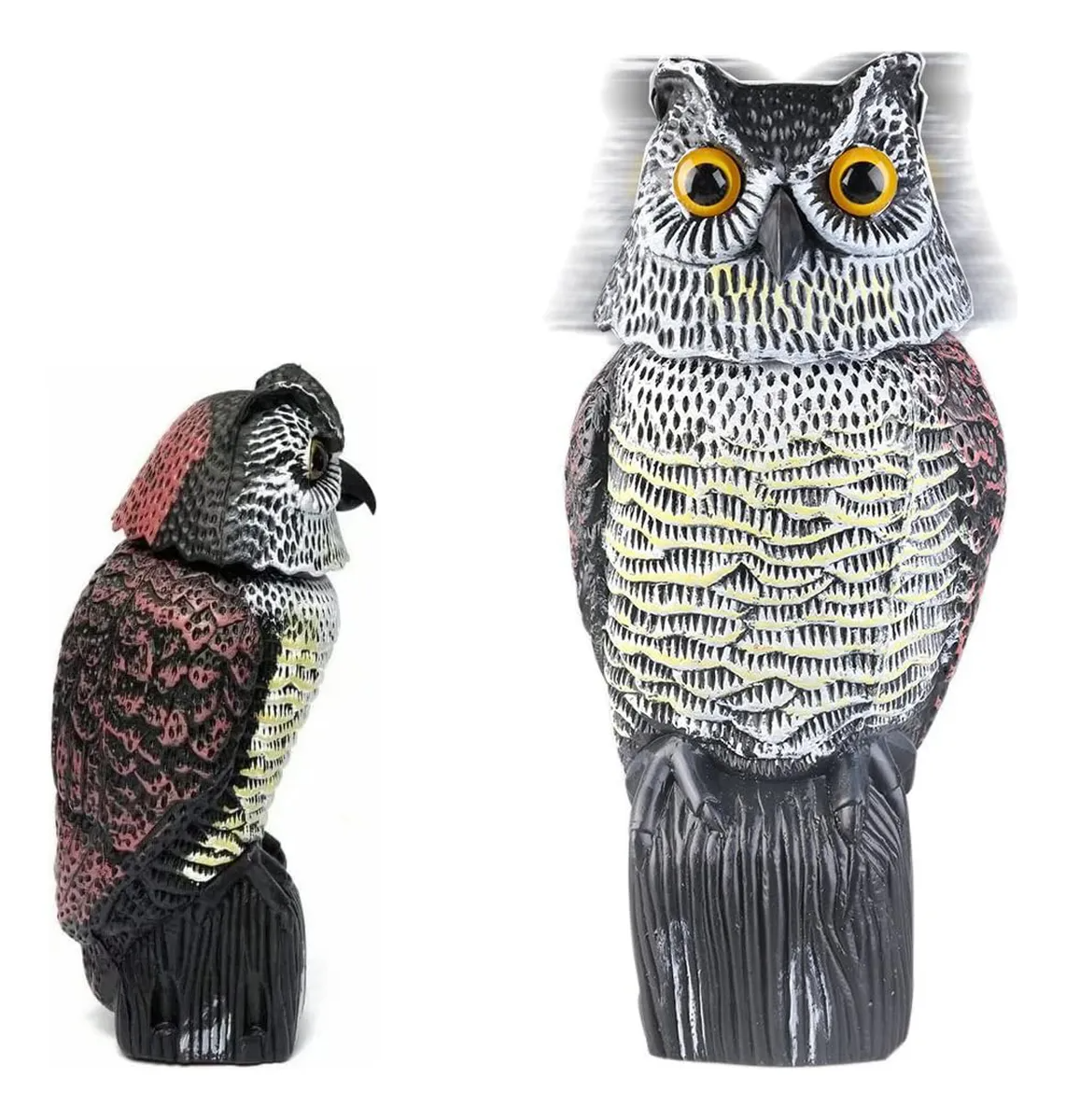 Búho Espantapájaros Con Cabeza Móvil Estatua De Búho