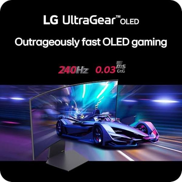 LG 32GS95UE 32-inch Ultragear OLED Dual Mode Gaming Monitor 4K UHD 1440p 240Hz 0.03ms AMD FreeSync Premium Pro NVIDIA G-Sync HDMI 2.1 DisplayPort Tilt/Height/Swivel Stand Black