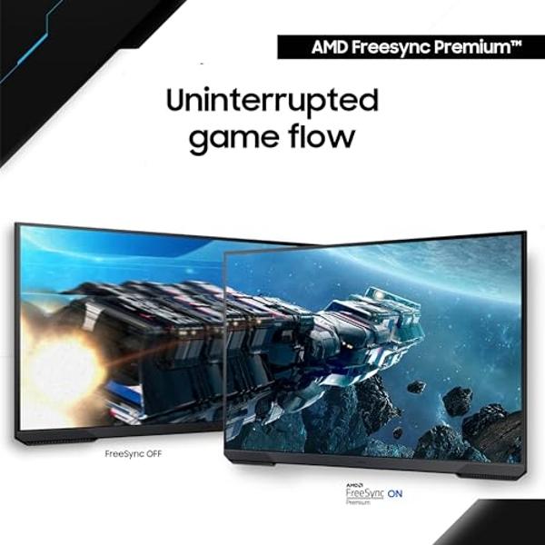 SAMSUNG 27-Inch Odyssey G51C Series QHD Gaming Monitor, 165Hz, 1ms, VESA Display HDR10, AMD FreeSync Premium, Black Equalizer, Virtual Aim Point, LS27CG512ENXZA, 2023