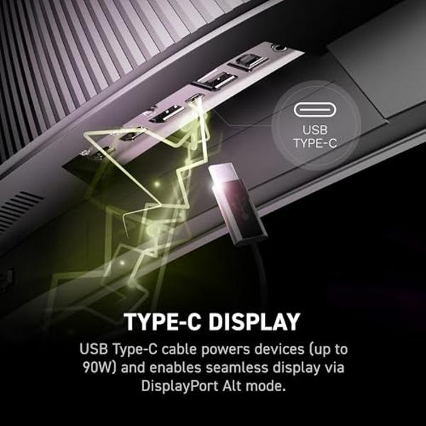 MSI MAG 341CQP QD-OLED 34" 21:9 UWQHD 175Hz Curved OLED HDR Gaming Monitor, Metallic Black