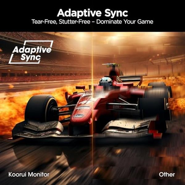 KOORUI Gaming Monitor, 27" 200Hz Fast IPS, FHD HDR400 Display Computer Monitor, 1ms PC Screen, 90% DCI-P3, Adaptive Sync, 75x75 mm VESA Mountable, Tilt Adjustable, HDMI 2.0, DP 1.4