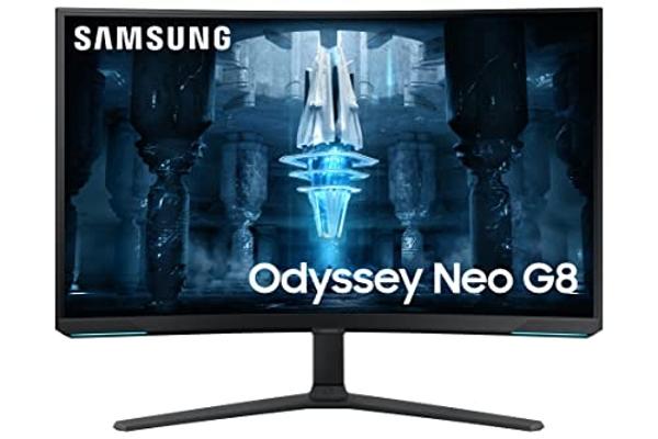 SAMSUNG 32" Odyssey Neo G8 4K UHD 240Hz 1ms G-Sync 1000R Curved Gaming Monitor, Quantum HDR2000, AMD FreeSync Premium Pro, Matte Display, Ultrawide Game View, DisplayPort, Black & 