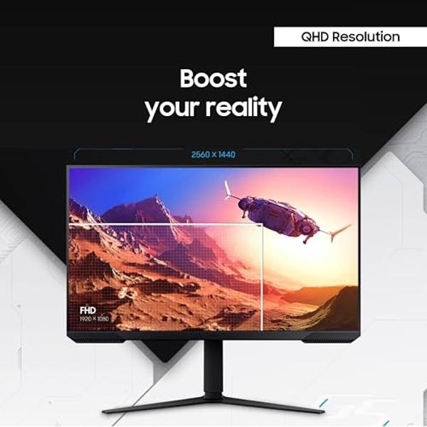 SAMSUNG 27-Inch Odyssey G51C Series QHD Gaming Monitor, 165Hz, 1ms, VESA Display HDR10, AMD FreeSync Premium, Black Equalizer, Virtual Aim Point, LS27CG512ENXZA, 2023