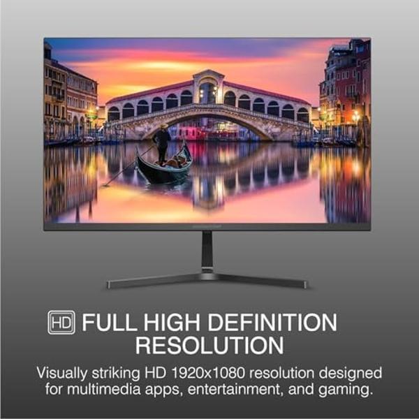 Packard Bell AirFrame 24 " FHD Monitor, 1920x1080, Ultrawide, VESA Mount Compatible, Tilt Adjustment, HDMI/VGA, Slim Bezel, for Home, Office, and Light Gaming