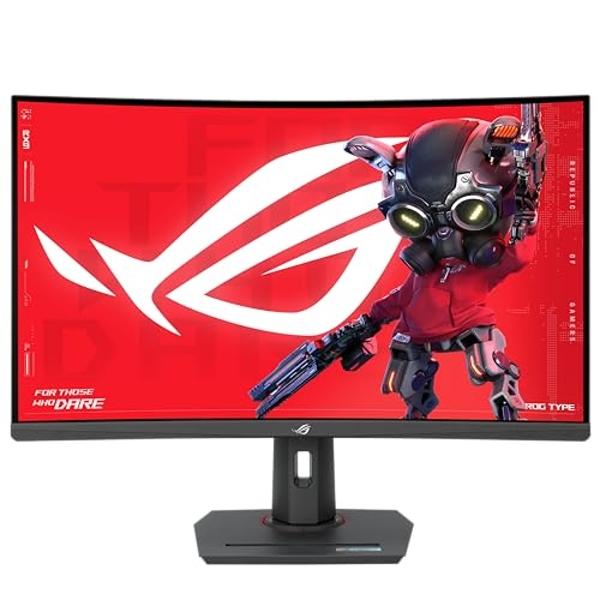 ASUS ROG Strix 32” 1440P USB-C Curved HDR Gaming Monitor (XG32WCS) - QHD, 180Hz, 1ms, Fast VA, Extreme Low Motion Blur Sync, FreeSync, DisplayWidget, Tripod Socket, AI Technology, 