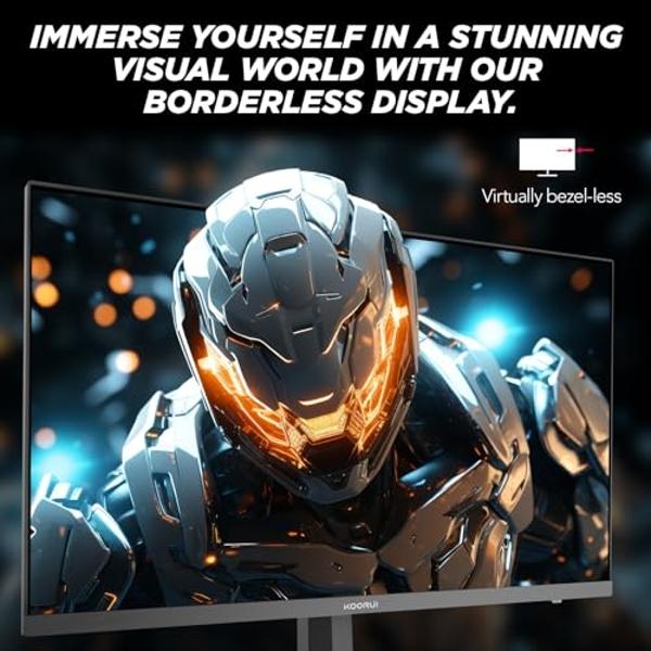 KOORUI Gaming Monitor, 27" 200Hz Fast IPS, FHD HDR400 Display Computer Monitor, 1ms PC Screen, 90% DCI-P3, Adaptive Sync, 75x75 mm VESA Mountable, Tilt Adjustable, HDMI 2.0, DP 1.4