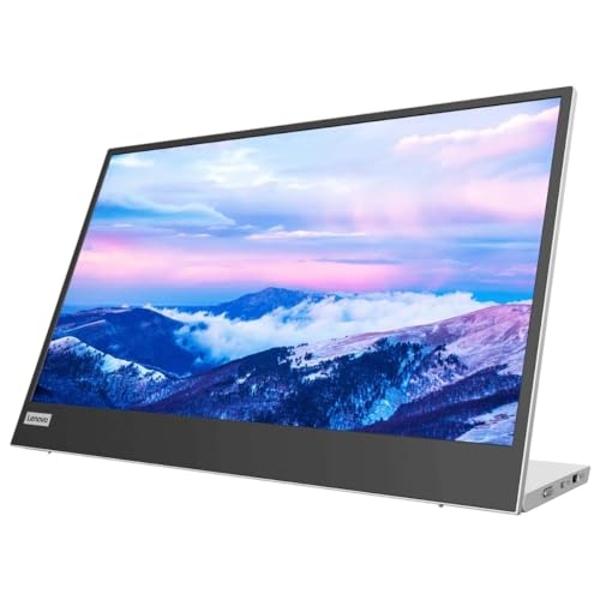 Lenovo L15 Portable Monitor, 15.6” Display, Full HD Resolution, IPS Panel, 250 nits Brightness, 60Hz Refresh Rate, USB-C Ports, Height-Adjustable Stand, Flicker-Free Technology, Gr