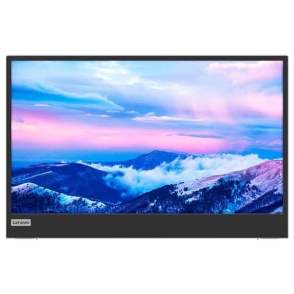 Lenovo L15 Portable Monitor, 15.6” Display, Full HD Resolution, IPS Panel, 250 nits Brightness, 60Hz Refresh Rate, USB-C Ports, Height-Adjustable Stand, Flicker-Free Technology, Gr
