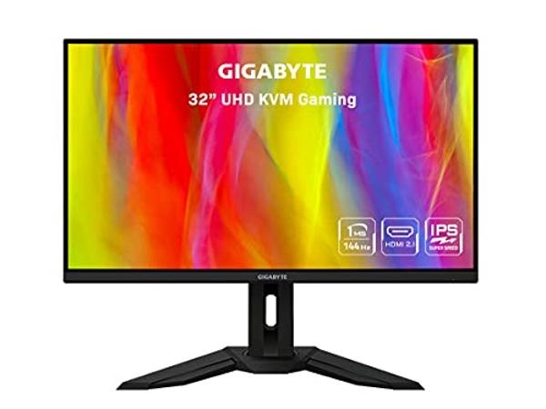 GIGABYTE M32U-SA-R 32" 144Hz 4K AdaptiveSync Compatible Gaming Monitor (SS IPS/3840x2160 Display/1ms Response Time (GTG)/1x Display Port 1.4/2x HDMI 2.1/2x USB 3.0/1x USB Type C) (