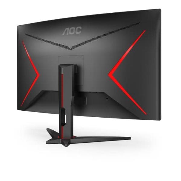 AOC C32G2 32" Curved Frameless Gaming Monitor FHD, 1500R Curved VA, 1ms, 165Hz, FreeSync, Height adjustable, 3-Year Zero Dead Pixel Policy, Black