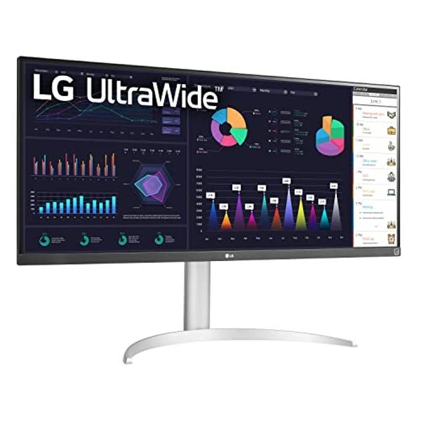 LG 34WQ650-W 34 Inch 21:9 UltraWide Full HD (2560 x 1080) 100Hz IPS Monitor, 100Hz Refresh Rate with RGB 99% Color Gamut, VESA DisplayHDR 400, USB Type-C, AMD FreeSync, Tilt/Height