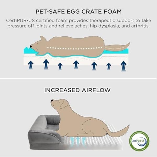 Bedsure XXL Orthopedic Dog Bed - Washable Great Dane Dog Sofa Beds for Giant Dogs, Supportive Foam Pet Couch Bed with Removable Washable Cover, Waterproof Lining and Nonskid Bottom