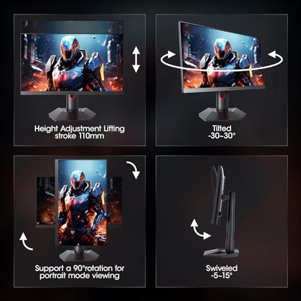 Norcent 27-inch FHD VA Gaming Curved Monitor with Rainbow Lights, 240Hz Refresh Rate, Eye Care 1080P Display, FreeSync G-Sync Compatible, 1ms DisplayPort, HDMI, DP and Speakers
