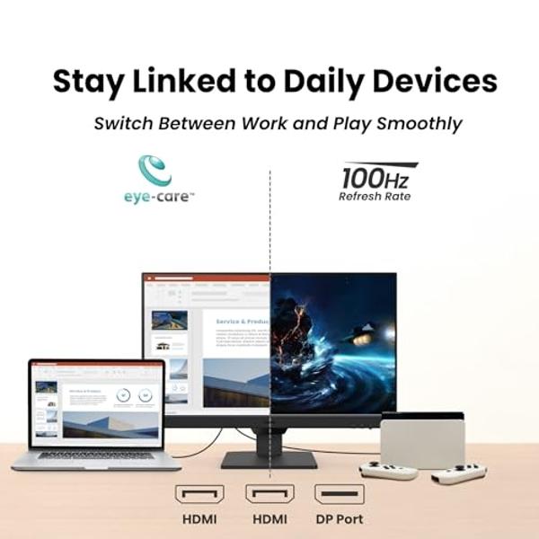 BenQ GW2790 27" Monitor 100Hz FHD 1920x1080p | IPS | Eye-Care | VESA Mount | Thin Bezel | Low Blue Light | Adaptive Brightness | DisplayPort | HDMI x2