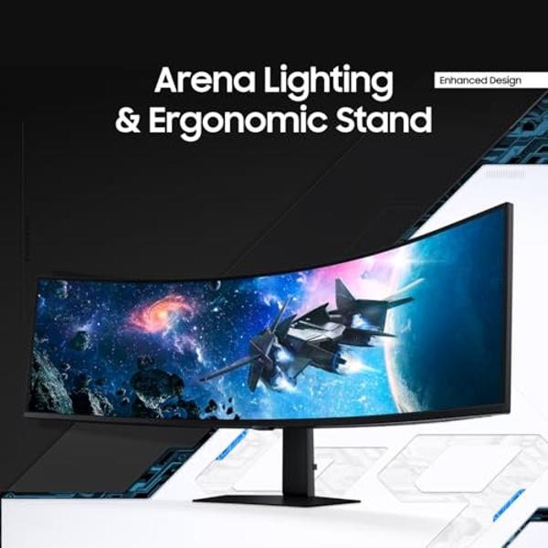 SAMSUNG 49" Odyssey G9 (G95C) Series DQHD 1000R Curved Gaming Monitor, 240Hz, 1ms(GtG), DisplayHDR 1000, AMD FreeSync Premium Pro, Eye Saver Mode, Auto Source Switch+, LS49CG950ENX