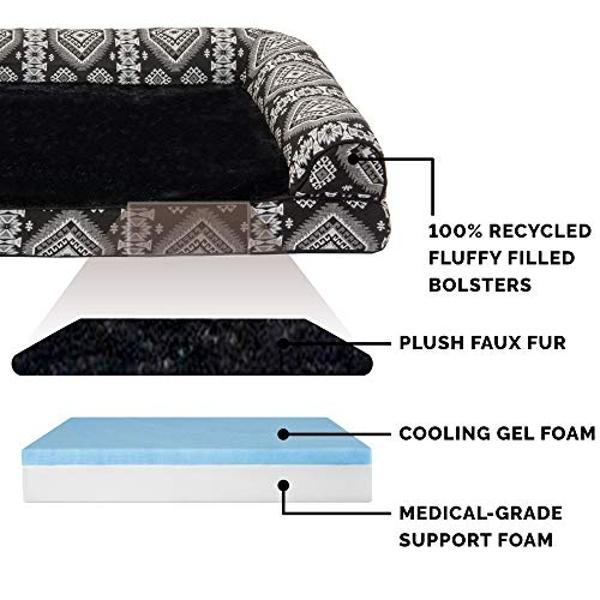 WNPETHOME Waterproof Dog Bed for Jumbo Dogs - Outline XXL Dog Bed with Washable Cover, Non-Slip Base for Sleeping