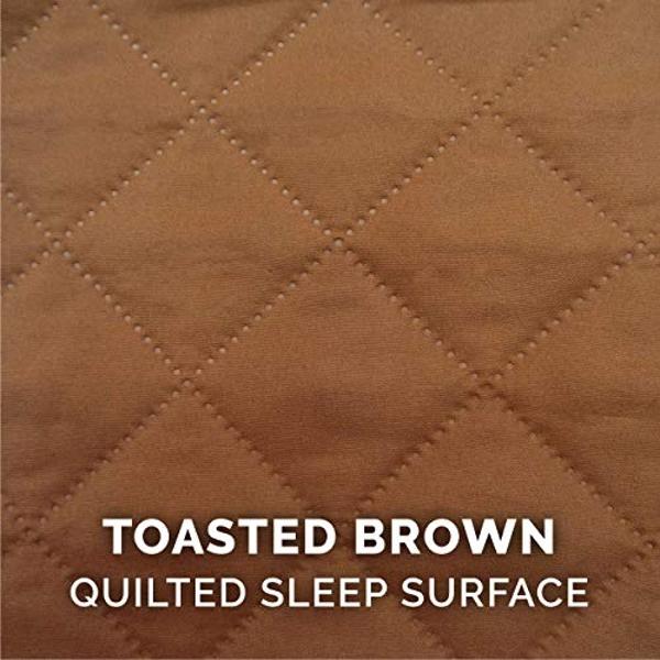 Furhaven Cooling Gel Dog Bed for Large Dogs w/ Removable Bolsters & Washable Cover, For Dogs Up to 125 lbs - Quilted Sofa - Toasted Brown, Jumbo Plus/XXL