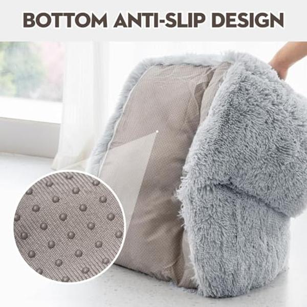 Mewoo Dog Couch, Small Dog Bed with Removable Washable Cover, Cute Cat Couch for Pets, Cat Beds for Indoor Cats with Anti-Slip Bottom (Grey)