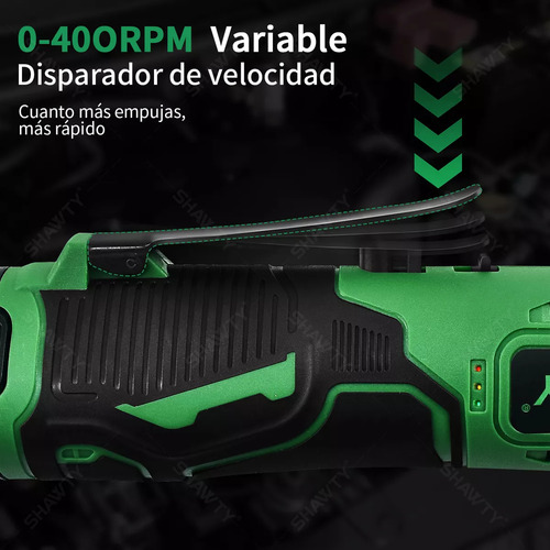 SHAWTY Llave de Impacto Inalambrico 3/8", Matraca Eléctricas 46N.m, Trinquete Electrico 2Ah Batería*2, Velocidad Regulable Sin Escalonamiento, Con 7 Vasos y Bolsa De Transporte