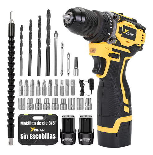 Taladro De Impacto Eléctrico Inalámbrico Con 2 baterías 16.8v Atornilladores Sin Cable Taladros Sin Escobillas Destornillador Inalambrico YISHAN V-850