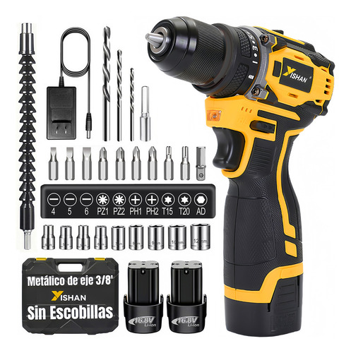 Taladro De Impacto Eléctrico Inalámbrico Con 2 baterías 16.8v Atornilladores Sin Cable Taladros Sin Escobillas Destornillador Inalambrico YISHAN V-850