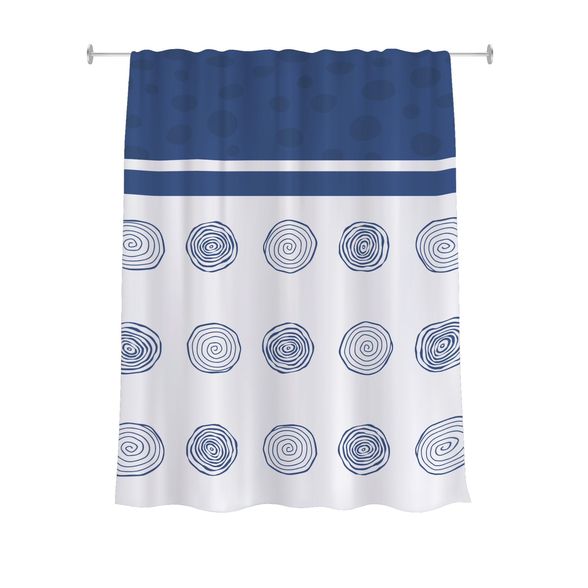 Cortina de Baño Impermeable Grande con Diseño de Patron Remolinos para Regadera