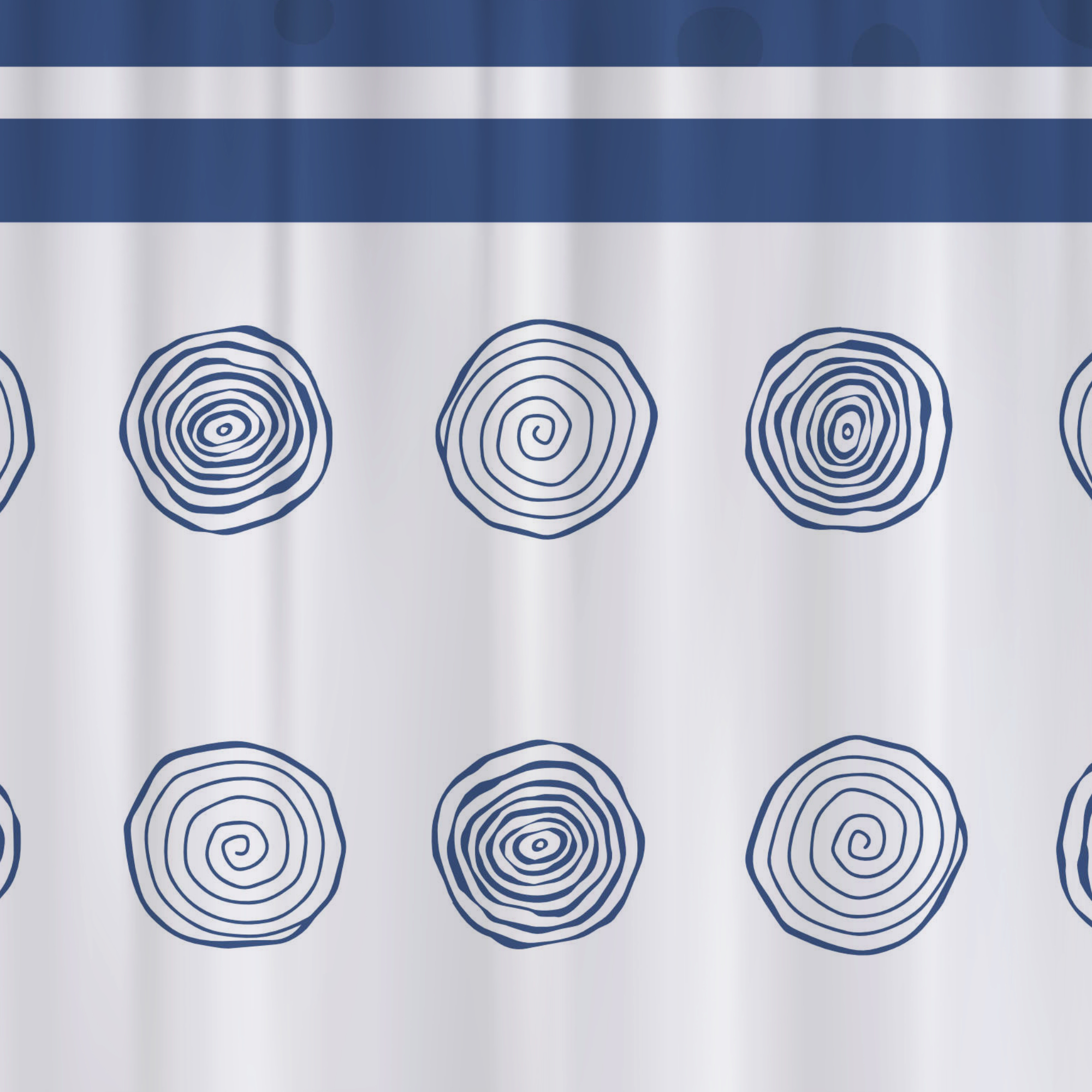 Cortina de Baño Impermeable Grande con Diseño de Patron Remolinos para Regadera