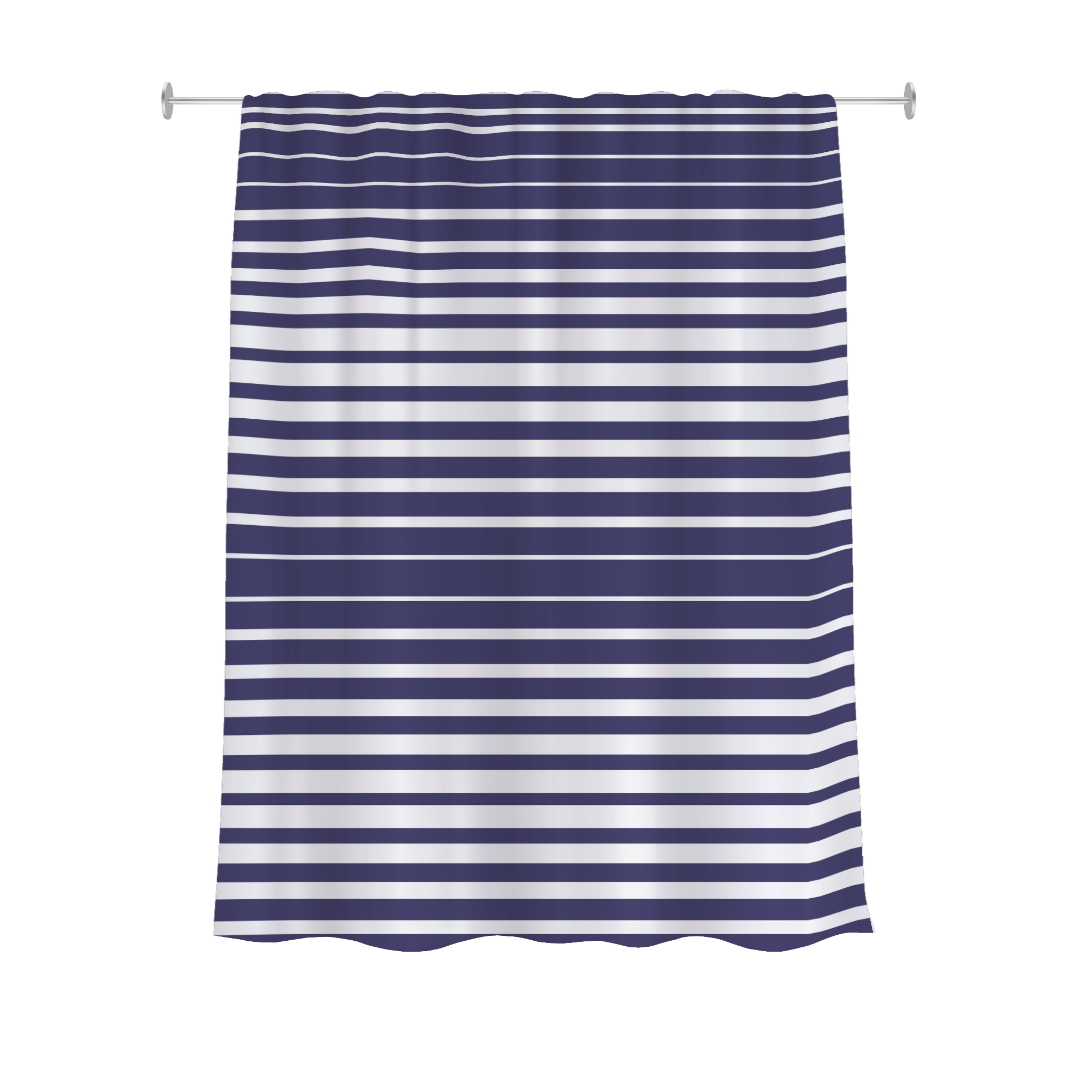 Cortina de Baño Impermeable Grande con Diseño de Patron Rayas Azul Rey para Regadera