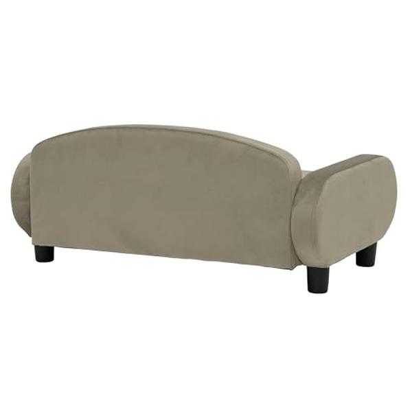 Paws & Purrs Dog Sofa Bed – 35.5" Modern Pet Couch for Medium Size Dogs with Washable Removable Cover – Stylish Elevated Dog Bed - Ash Brown