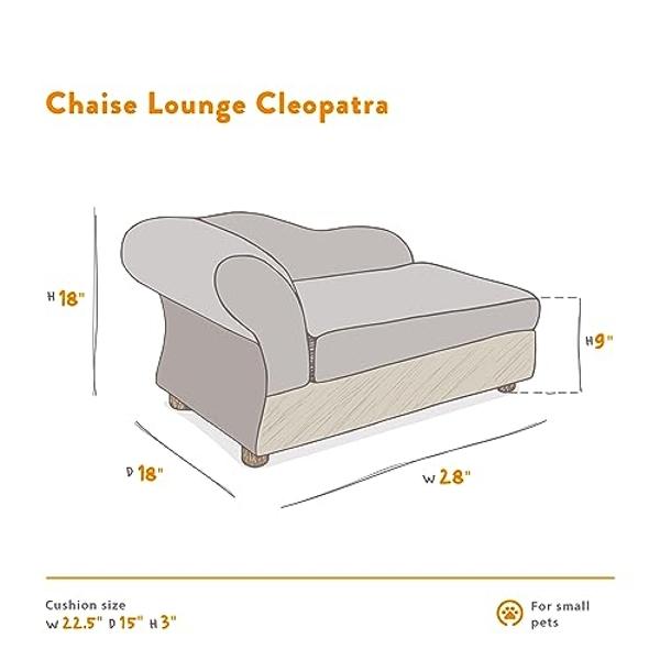 Moots Cleopatra Chaise Lounge Pet Bed, Metallic Gold, Medium, for Dogs and Cats All Medium and Small Breeds