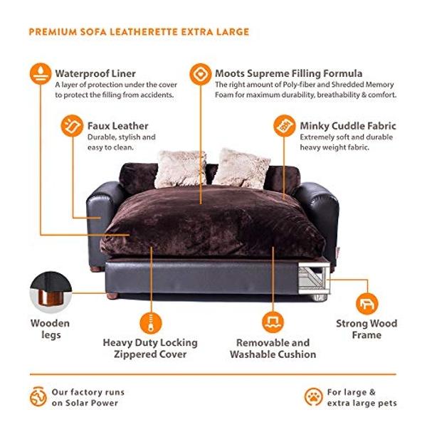 Moots Premium Leatherette Pets Sofa, Espresso, X-Large