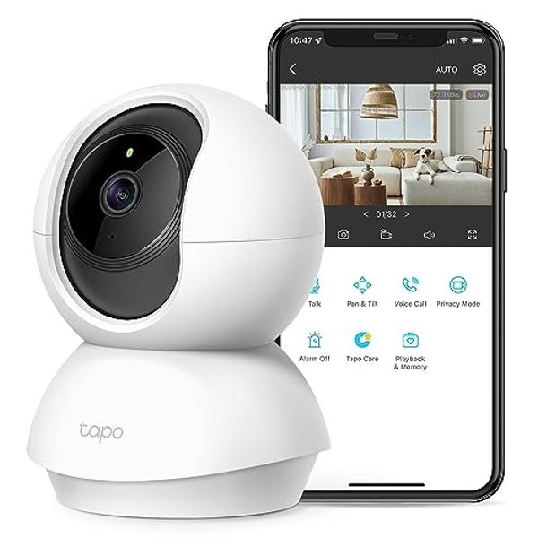 TP-Link Tapo 2K Pan/Tilt Security Camera for Baby Monitor, Pet Camera w/ Motion Detection and Tracking, 2-Way Audio, Night Vision, Cloud & SD Card Storage, Works w/ Alexa & Google 