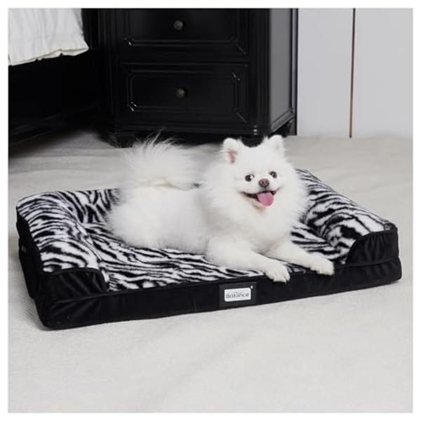 dCee Luxury Dog Sofa Bed, Luxury 42" Leather Pet Couch for Large Dogs, Washable Velvet Cushion, Sturdy Wooden Frame, Anti-Slip Design, Joint Support, Comfortable and Stylish for Pe