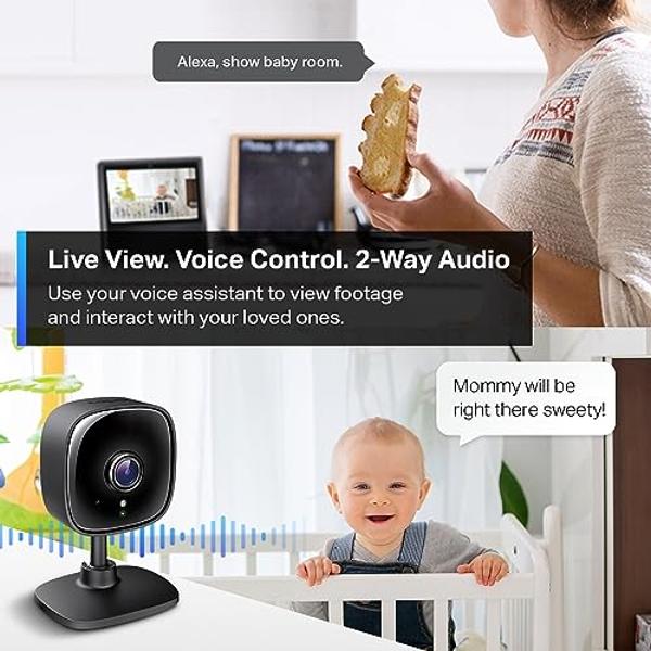 TP-Link New Tapo 2K Indoor Security Camera for Baby Monitor, Pet Camera | Motion Detection | 2-Way Audio | Night Vision | Cloud & SD Card Storage | Works w/Alexa & Google Home | Bl