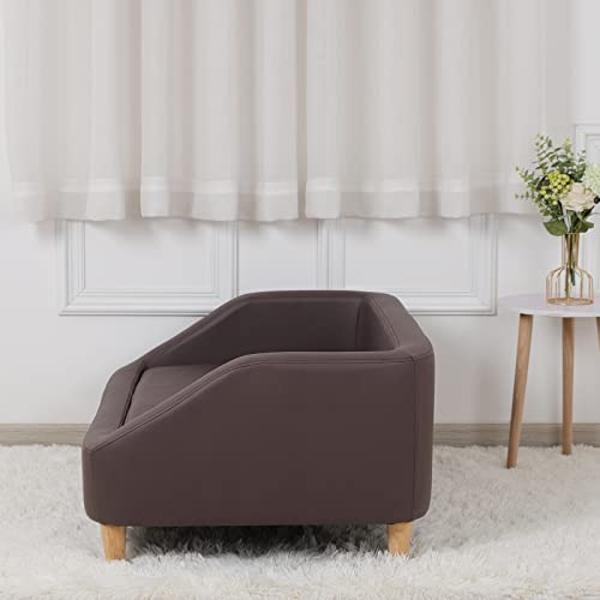 Dog Bed/Pet Sofa Bed Technology Cloth Cat Sofa Bed Sleeping Couch High Wood Leg Animal Bed Sofa (Blue)