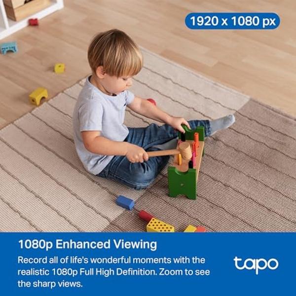 Tapo by TP-Link Pan/Tilt Security Camera for Baby Monitor, Pet Camera w/Motion Detection, 1080P, 2-Way Audio, Night Vision, Cloud & SD Card Storage, Works with Alexa & Google Home,